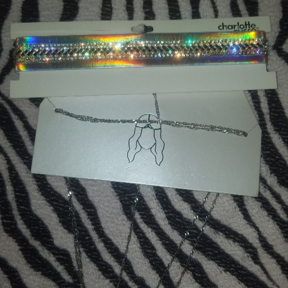 Holographic Choker & Boho Chain Head Piece